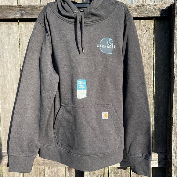 Carhartt grey hoodie sweatshirt sz large new with tags - Picture 2 of 9
